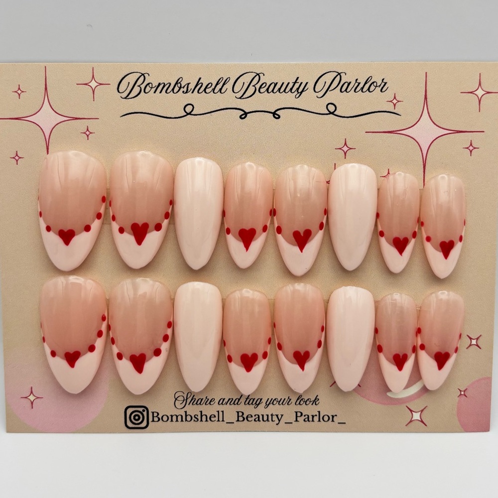 Valentines Handcrafted Custom Nails